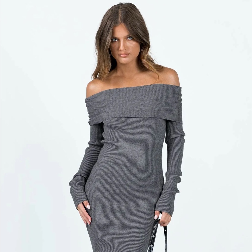 Princess Polly Off Shoulder Sweater Maxi Dress